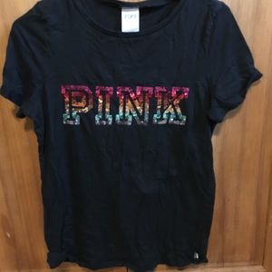 Black pink brand short sleeve shirt